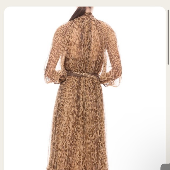 Zimmermann Leopard Print Neck Tie Dress with scarf for hair or waist - Picture 6 of 15